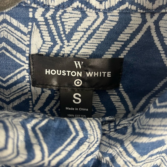 Houston White Adult Long Sleeve African Woven Button-Down Shirt - Blue Size S - Picture 6 of 6